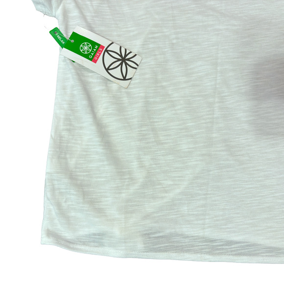 Gaiam Girls Bright White Tie Tee Relaxed Fit Women's Medium (8) NWT - Picture 12 of 13